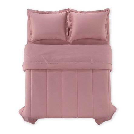 Edredom Queen Karsten 180 Fios Percal 100% Algodão Liss Rosa