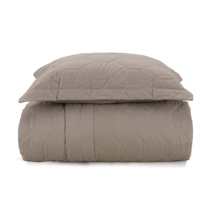Cobre Leito Solteiro Karsten com 1 Porta Travesseiros 180 Fios Liss Taupe