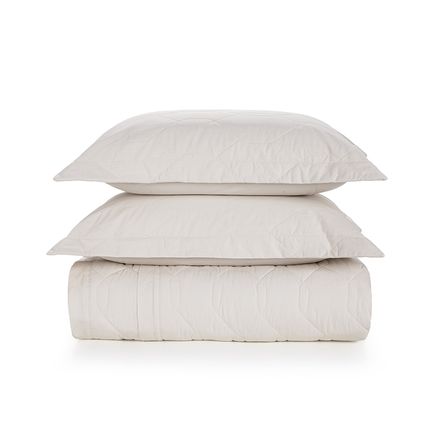 Cobre Leito Casal Karsten com 2 Porta Travesseiros 180 Fios Percal Liss Gelo