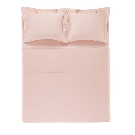 Jogo de Cama Solteiro Karsten 270 Fios Cetim 100% Algodão Domos Rosa