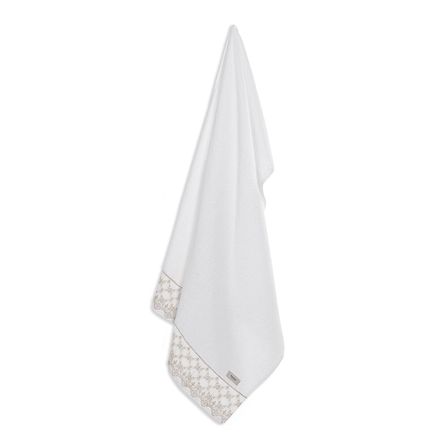 Toalha de Banho Karsten Fio Penteado Constanza Branco/ Marrom