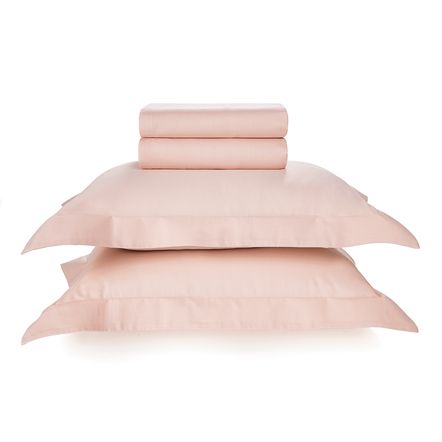 Jogo de Cama Casal Karsten 270 Fios Cetim 100% Algodão Domos Rosa