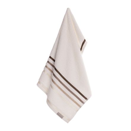 Toalha de Lavabo/Visita Karsten Fio Penteado Lumina Ivory/ Marrom