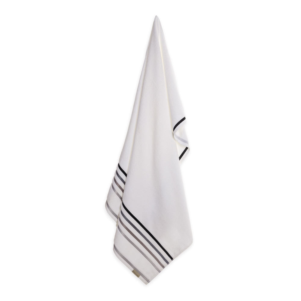 Toalha de Banho Karsten Fio Penteado Lumina Branco/Cinza