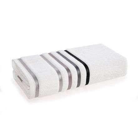 Toalha de Rosto Karsten Fio Penteado Lumina Branco/ Cinza