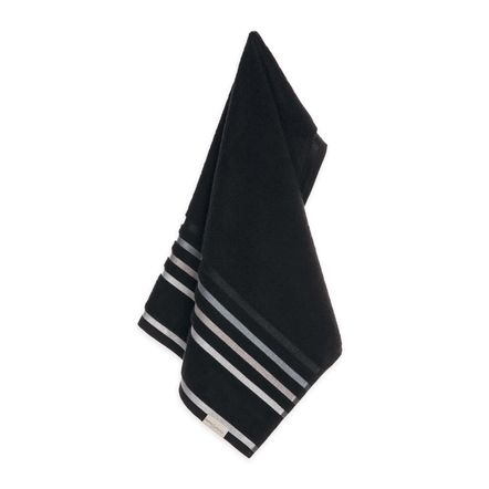 Toalha de Rosto Karsten Fio Penteado Lumina Preto/ Cinza