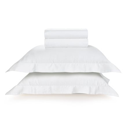 Jogo de Cama Queen Karsten 270 Fios Cetim 100% Algodão Domos Branco