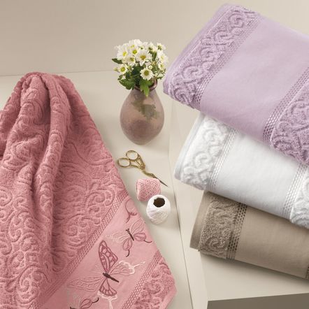 Toalha de Lavabo/Visita para Pintar Karsten Melina Taupe