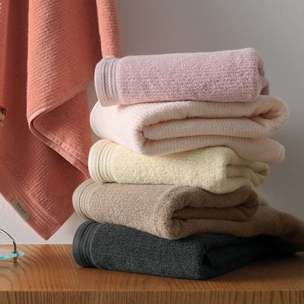 Toalha de Rosto Fio Penteado 100% Algodão Imperial Taupe