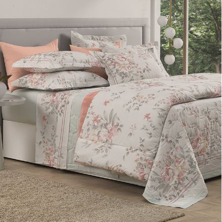 Cobre Leito Solteiro Karsten com 1 Porta Travesseiro 180 Fios Vivaz