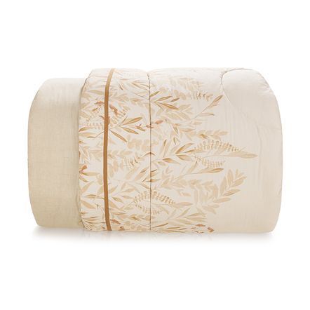 Edredom Solteiro Karsten 180 fios Percal 100% algodão Jade Bege/Taupe