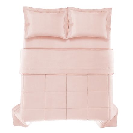 Edredom Casal Karsten 270 Fios Cetim 100% Algodão Domos Rosa