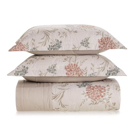 Colcha/Cobre Leito Queen Karsten com 2 Porta Travesseiros 180 Fios Percal 100% Algodão Verbena