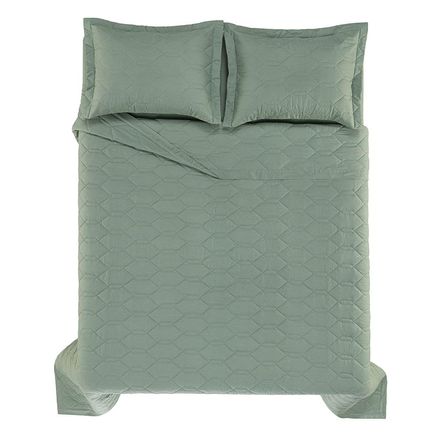 Colcha/Cobre Leito King Karsten 180 Fios Percal com 2 Porta Travesseiros 100% Algodão Liss Malva