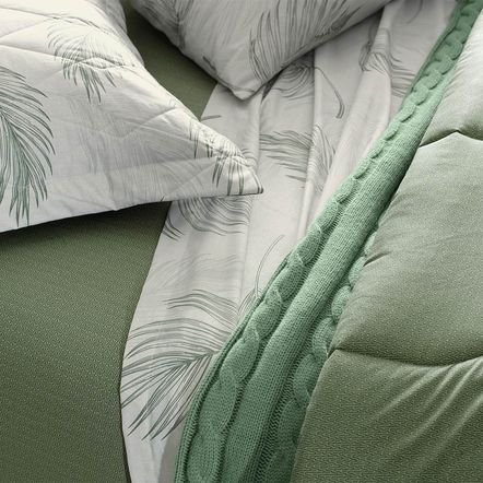 Colcha/Cobre Leito King Karsten com 2 Porta Travesseiros 150 Fios Percal 100% Algodão Viana