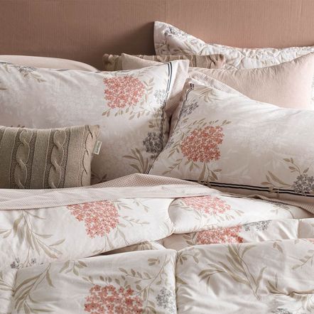 Colcha/Cobre Leito Solteiro Karsten com 1 Porta Travesseiro 180 Fios Percal 100% Algodão Verbena