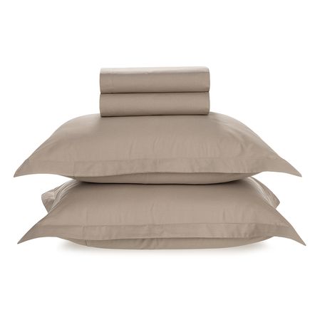 Jogo de Cama Queen Karsten 180 Fios Percal 100% Algodão Liss Castor