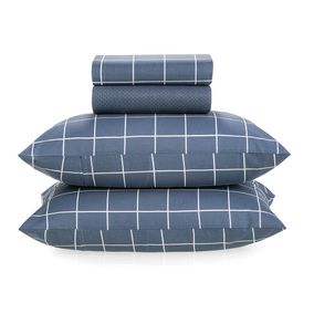 Jogo de Cama Queen Karsten 150 Fios Percal 100% Algodão Grid