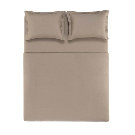 Jogo de Cama Queen Karsten 180 Fios Percal 100% Algodão Liss Castor