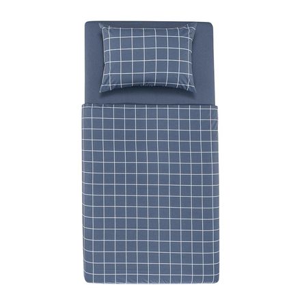 Jogo de Cama Solteiro Karsten 150 Fios Percal 100% Algodão Grid
