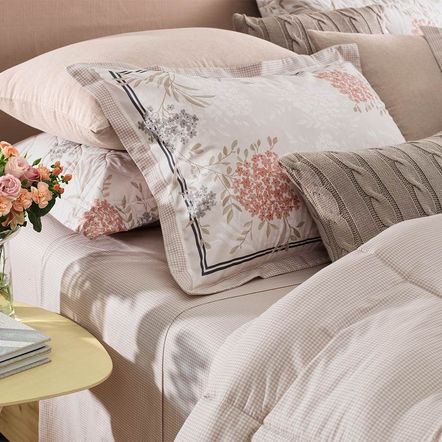 Jogo de Cama Queen Karsten 180 Fios Percal 100% Algodão Verbena