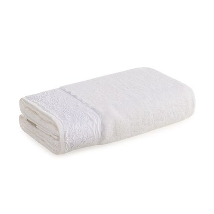 Toalha Banhão Fio Penteado Bordado Antônia Branco