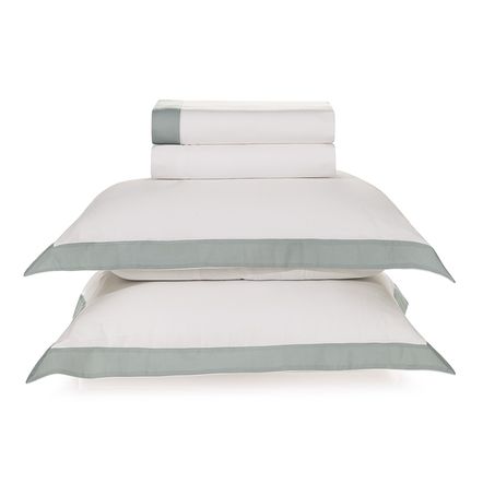 Jogo de Cama Casal 300 Fios 100% Algodão Olívia Branco/Mineral