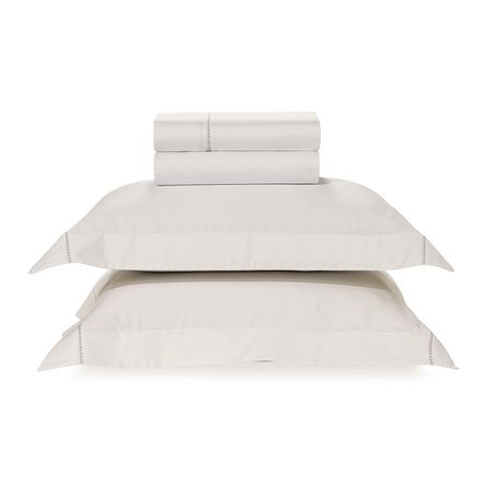 Jogo de Cama Queen 300 Fios 100% Algodão Stela Prata Branco/Prata