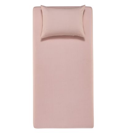 Lençol Solteiro com Elástico e Fronha 100% Algodão Matiza Rosa