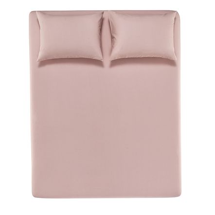 Lençol King com Elástico e Fronhas 100% Algodão Matiza Rosa