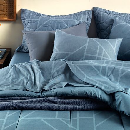 Jogo de Cama Solteiro 160 Fios 100% Algodão Isac