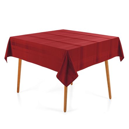 Toalha de Mesa Quadrada 8 Lugares Jacquard Fragnani Vermelho