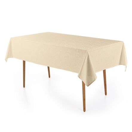 Toalha de Mesa Retangular 6 Lugares Jacquard Melli Natural