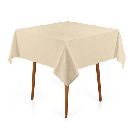 Toalha de Mesa Quadrada 4 Lugares Jacquard Melli Natural