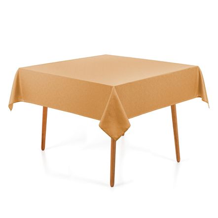 Toalha de Mesa Quadrada 8 Lugares Jacquard Caetano Mel