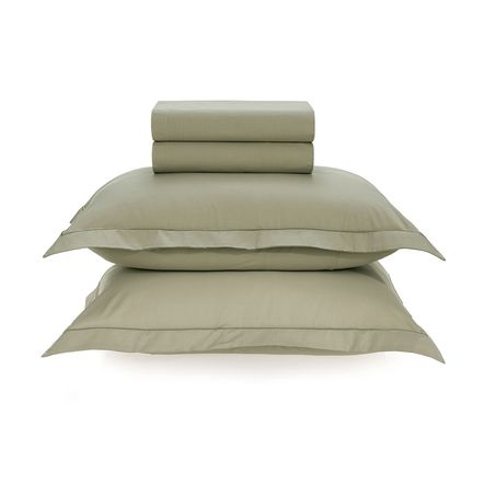 Jogo de Cama Queen 200 Fios Percal 100% Algodão Deliz Sálvia/Verde