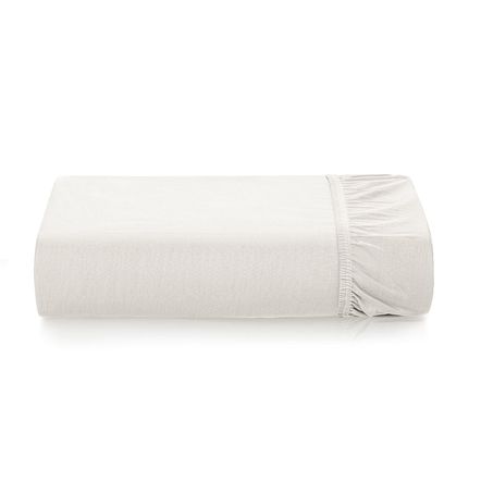 Lençol de Elástico Avulso Casal 300 Fios 100% Algodão Bossa Branco