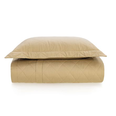 Colcha Solteiro com 1 Porta-travesseiro 300 Fios Bossa Dourado