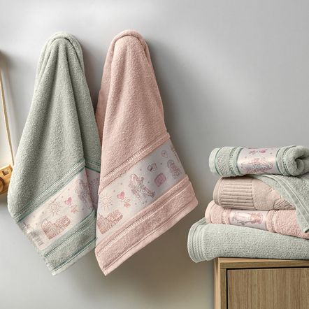 Toalha de Banho Infantil Fio Cardado Viajante Matcha
