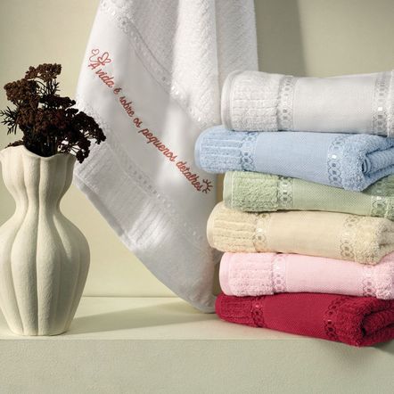 Toalha de Rosto Para Pintar Passa Fitas I Branco