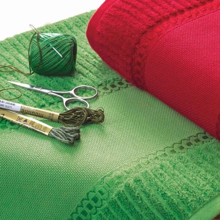 Toalha de Rosto Para Bordar Passa Fitas I Verde Chá