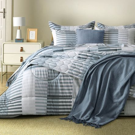 Jogo de Cama Queen Percal 160 Fios 100% Algodão Julian