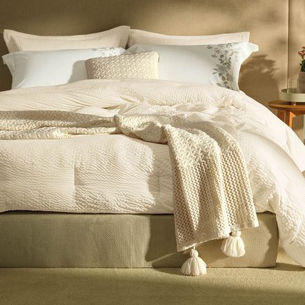 Colcha Queen com 2 Porta-travesseiros 100% Poliéster Baumann Grafite