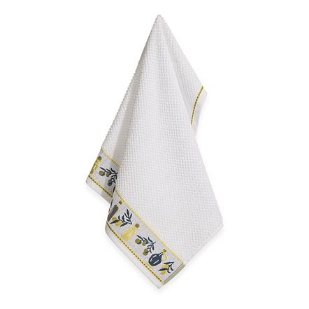Pano de Prato Barra em Jacquard Oil Branco