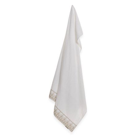 Toalha de Banho com Bordado Fio Penteado Antônia Branco/Fendi