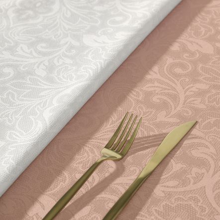 Toalha de Mesa Retangular 6 Lugares Jacquard Blanka Rosé