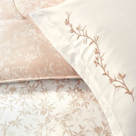 Jogo de Cama King Bordado 200 Fios Percal 100% Algodão Maitê