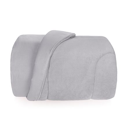 Edredom Fleece 180 Fios Casal Zart Cinza
