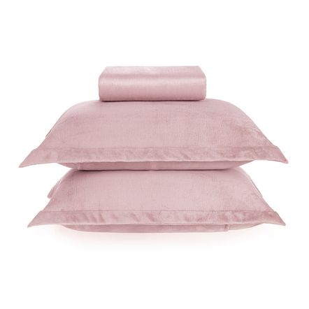 Lençol de Microfibra Casal com Fronhas Zart Rosé