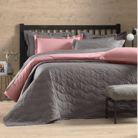 Edredom Casal Karsten 180 Fios Percal 100% Algodão Liss Rosa